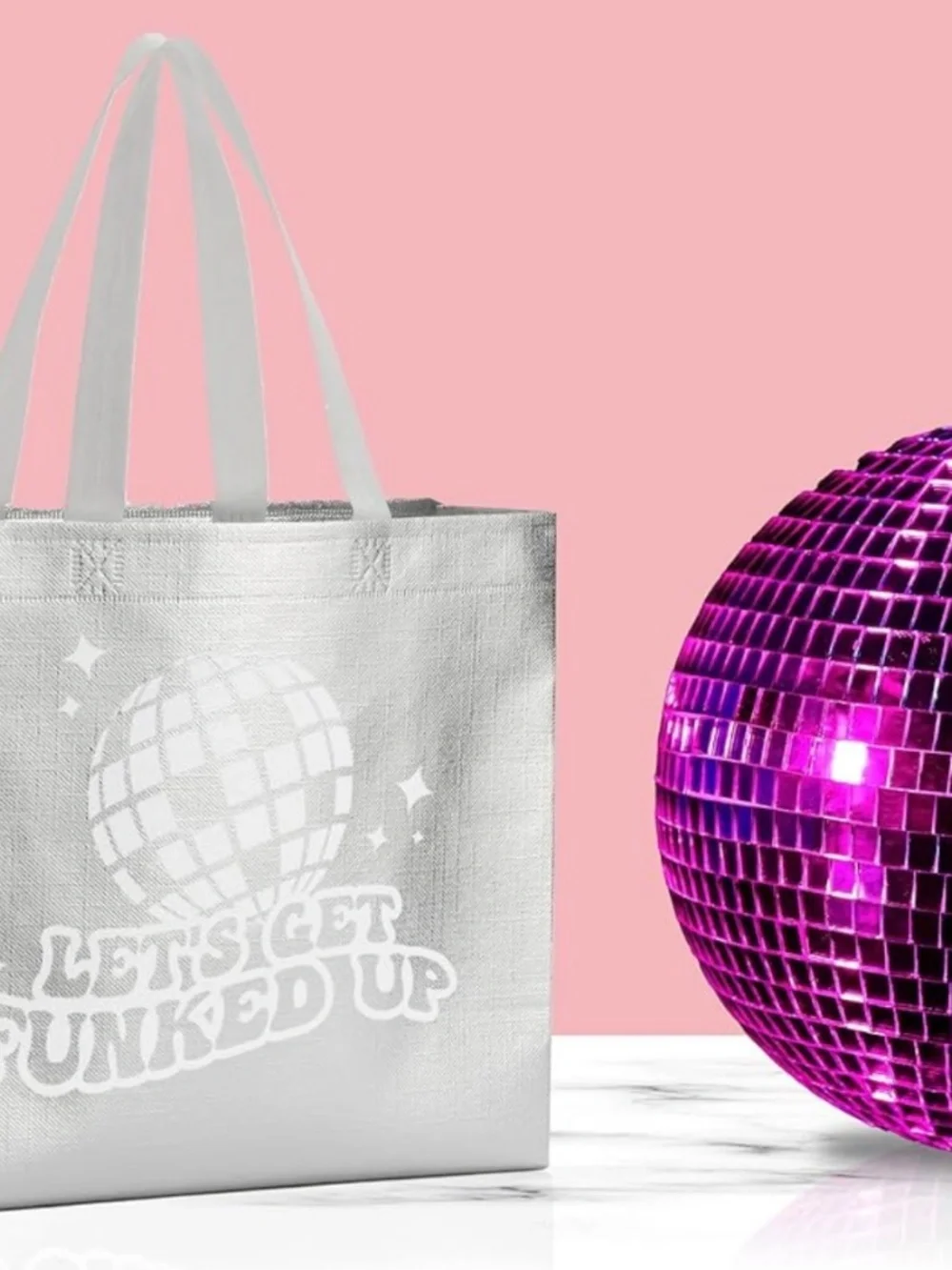 Last Disco Bachelorette Party Gift Bags Set of 7 Iridescent “Let’s Get Funked Up